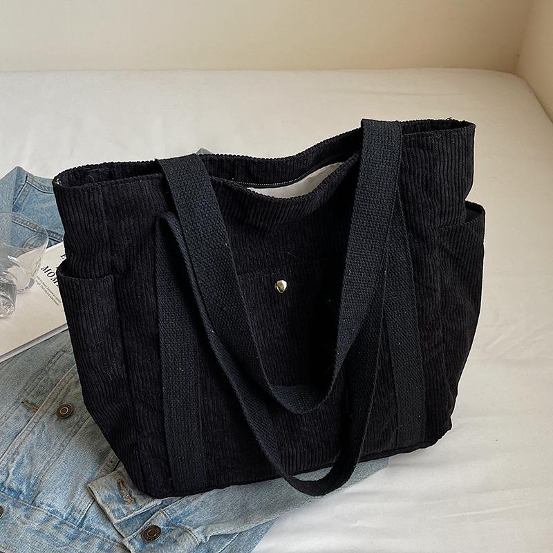 

Большая вместительная вельветовая модная сумка на осень и зиму, новая универсальная корейская версия, сумка через плечо под мышкой, сумка-тоут