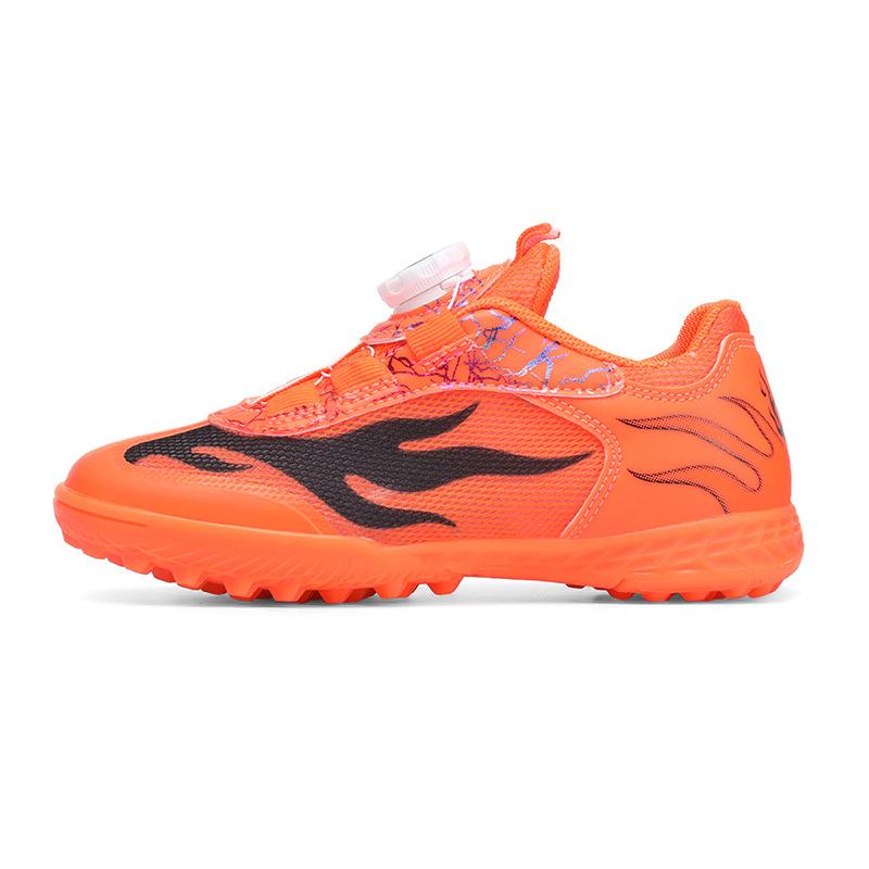 New rotary buckle children's mesh football shoes broken nails boys and girls lace-up free sports shoes spot straight hair