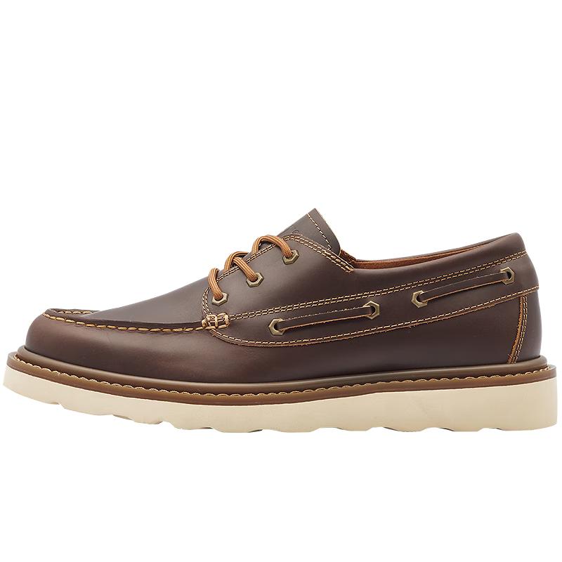 CAT Men's Retro Leather Casual Boat Shoes
