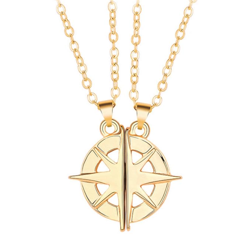 Personalized 2 Pcs/Set Six-pointed Star Couple Necklace for Him & Her Best for Wish Magnetic Necklace Valentine s Day Gi 1