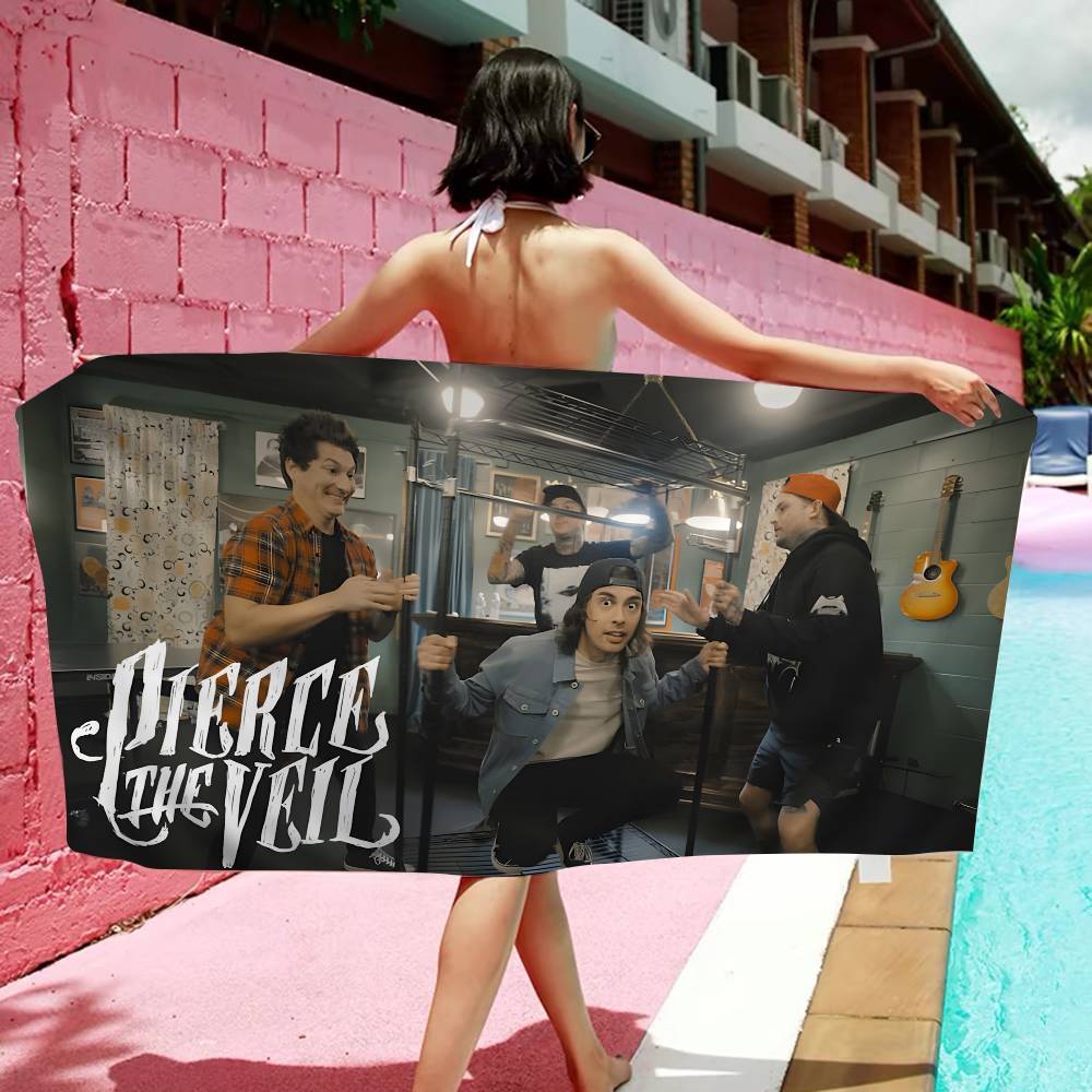 Classic Band P-Pierce The V-Veil Microfiber Blanket Quick Drying Beach Towels Oversized Printing Super Absorbent Pool