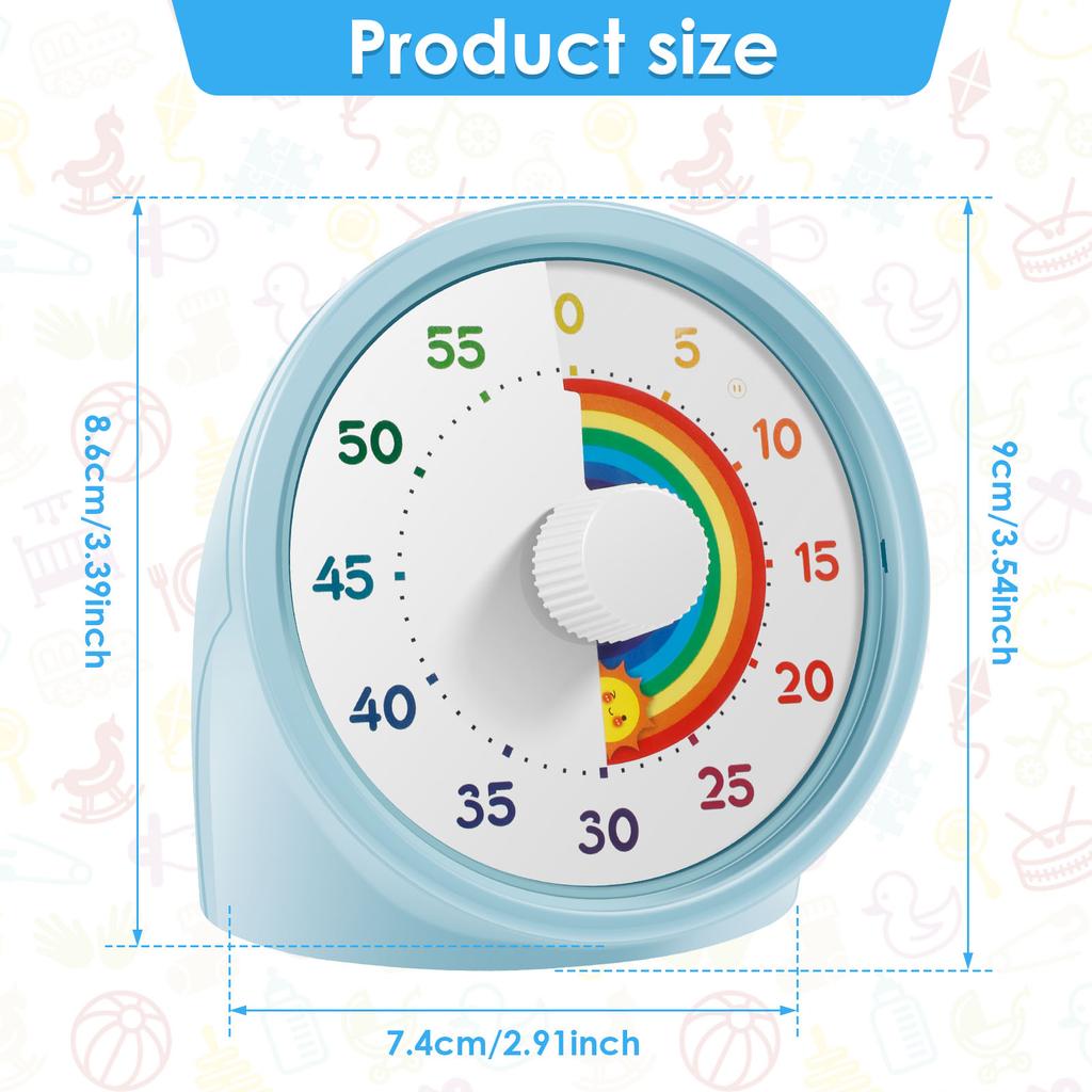 Visual Timer 60 Minute Countdown Digital Timer for Classroom Office Kitchen Cooking Desk Silent Timer Kid Time Management Tool