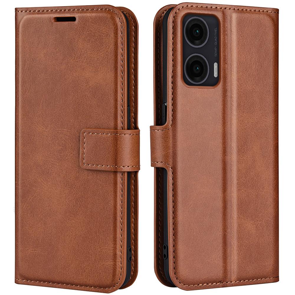 For Motorola Moto G35 5G Stand Case Anti-Scratch Calf Texture Leather Phone Cover