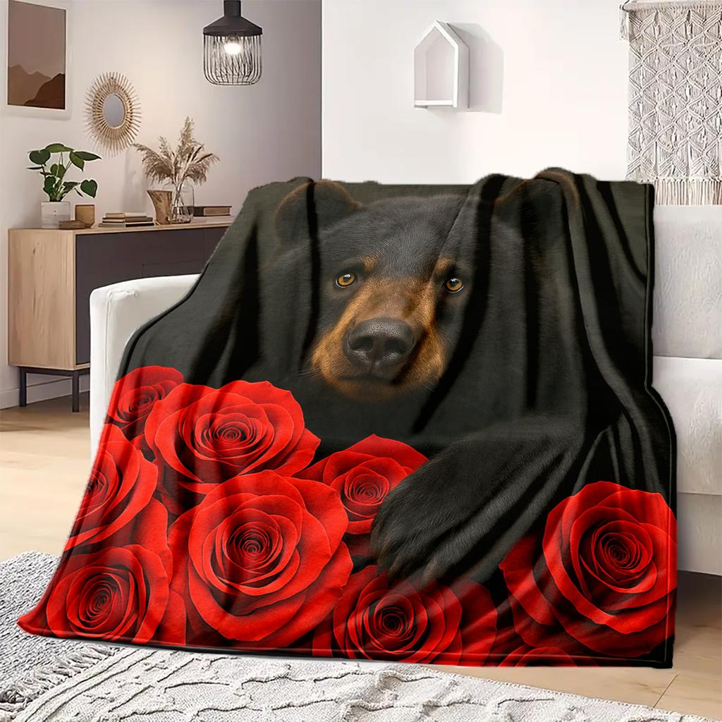 1 шт. Фланелева ковдра з мультяшним принтом, Висока якість, Зручна для всіх сезонів, Декор для дому, Тепло та затишок, Ідеальний подарунок на Різдво, День народження