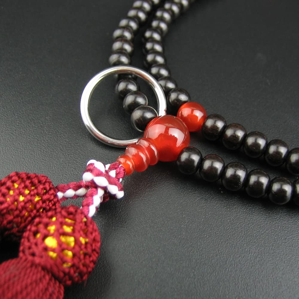 Myorenka Soto Zen Buddhist Prayer Beads For Women Formal Prayer Beads Ebony Agate Tailored 8 Dimension Bead Bag Included Prayer Beads Zen Buddhism