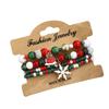 New Christmas Beaded Jewelry Four-pack Women's Bracelet Santa Claus Snowflake Bracelet Christmas