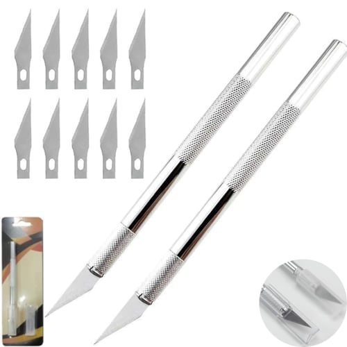 WFGKPXC Design Knife, Design Cutter, High-Hardness Replacement Blades, Carving Knife with Non-Slip Grip, Ideal for DIY Crafts, Crafts, and Art Supplie