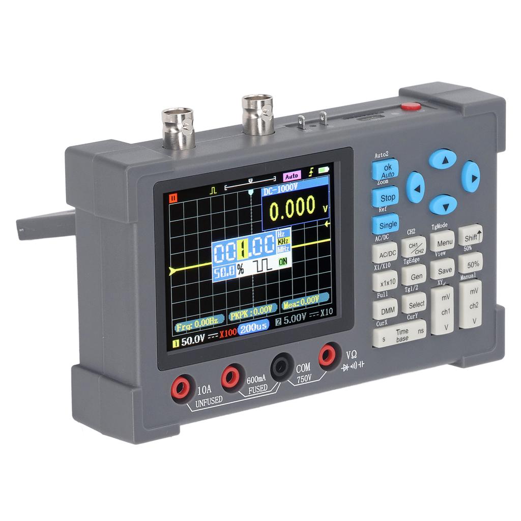 Digital Oscilloscope 3 in 1 Multimeter Signal Generator 120M 250MSa s 3.2in Display 2 Channel