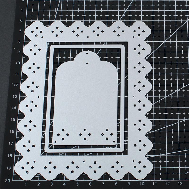 Eyelet Lace Rectangle Metal Cutting Dies Stencils DIY Scrapbook Photo Album Paper Card Decorative