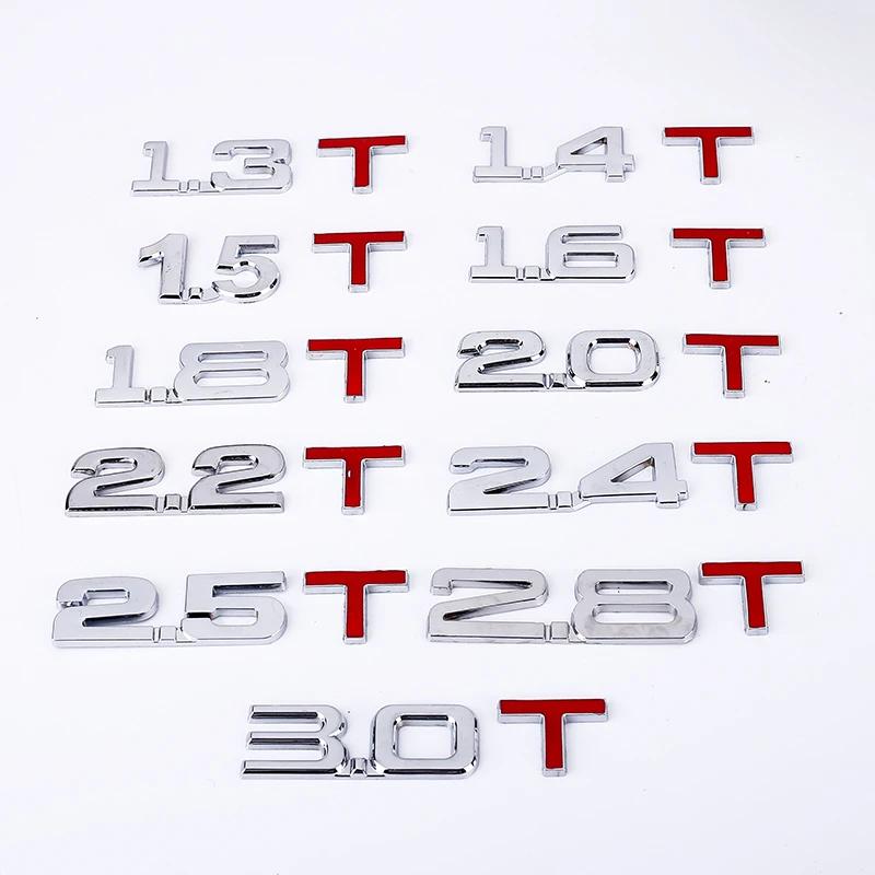2024 Car Displacement Sticker 3D Metal 1.6 1.8 2.0 2.2 2.4 2.5 2.8 3.0T Volume Logo Car Rear Trunk Emblem Badge Vehicle Stickers