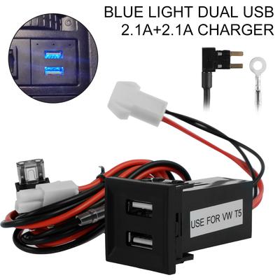Çift USB Telefon Şarj Soketi Transporter T5 2003-2009 ile Uyumlu Araç Şarj Cihazı Güç Soketi Otomobil için Premium 5V 3A Adaptör