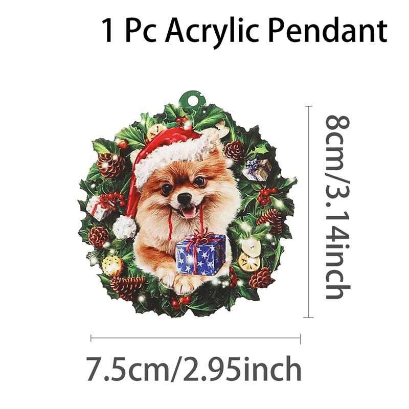 1pc Puppy Acrylic Christmas Pendant, Christmas Tree Ornaments Christmas Decorations for Home 2026 Navidad Natal Gifts New Year