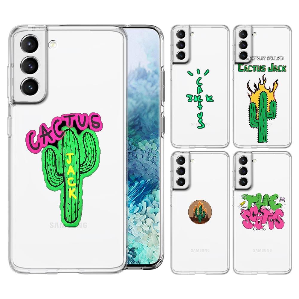 

Cactus Travis Scott Phone Case For Samsung Galaxy S22 S21 S20 FE Ultra 5G S10 S10E S9 S8 Plus Note 10 20 Clear Full Lens Cover