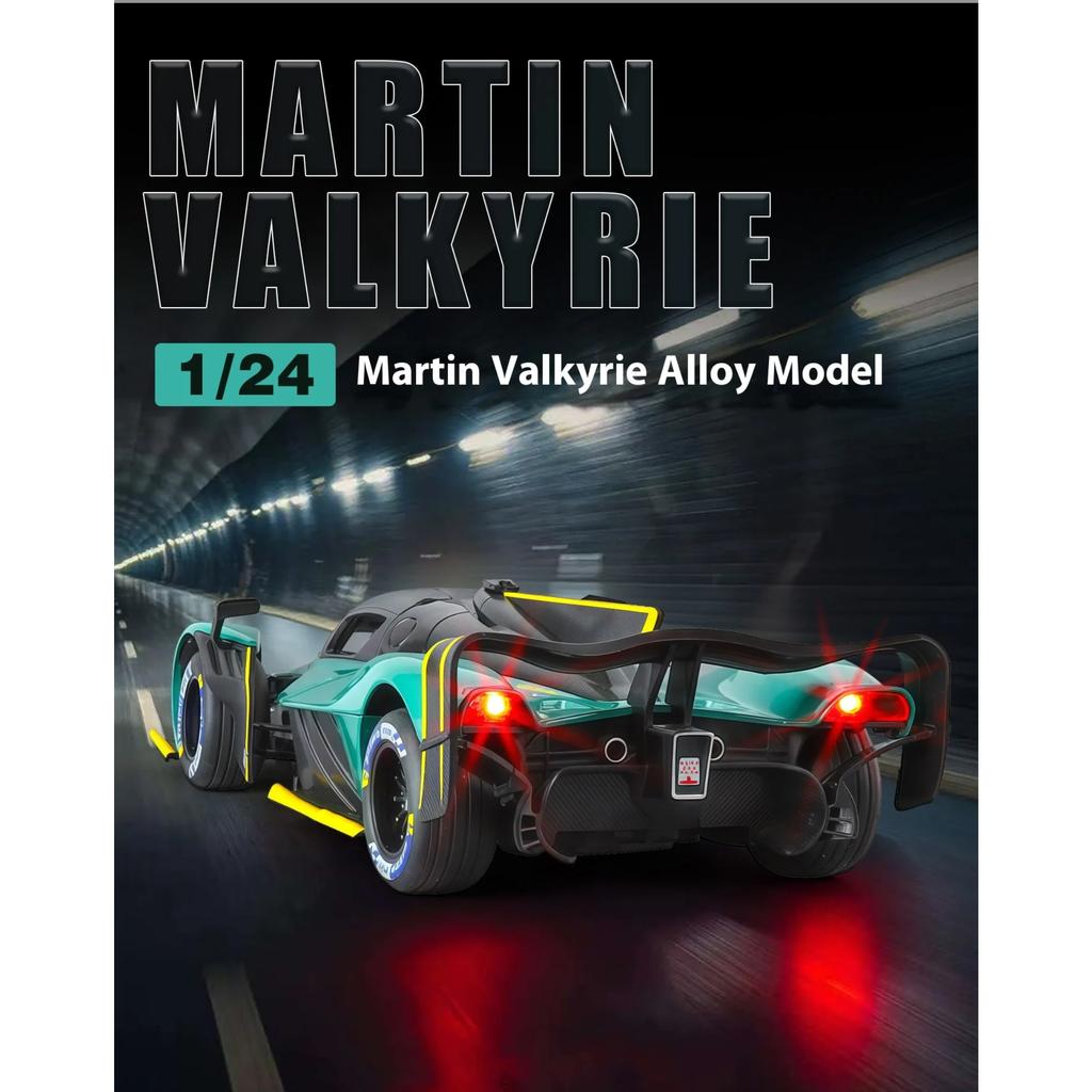 1/24 Martin Valkyrie Model Toy Cars Alloy Diecast Sound Light Doors Opened Pull Back Shock Absorption Toy Vehicles Kids Gifts