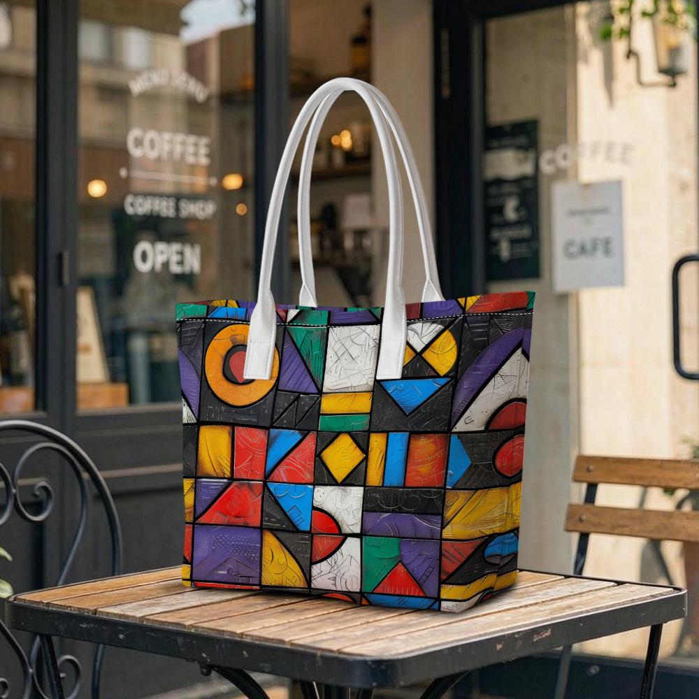 Geometric Art Tote Bag Stylish Shoulder Bag for Daily Use