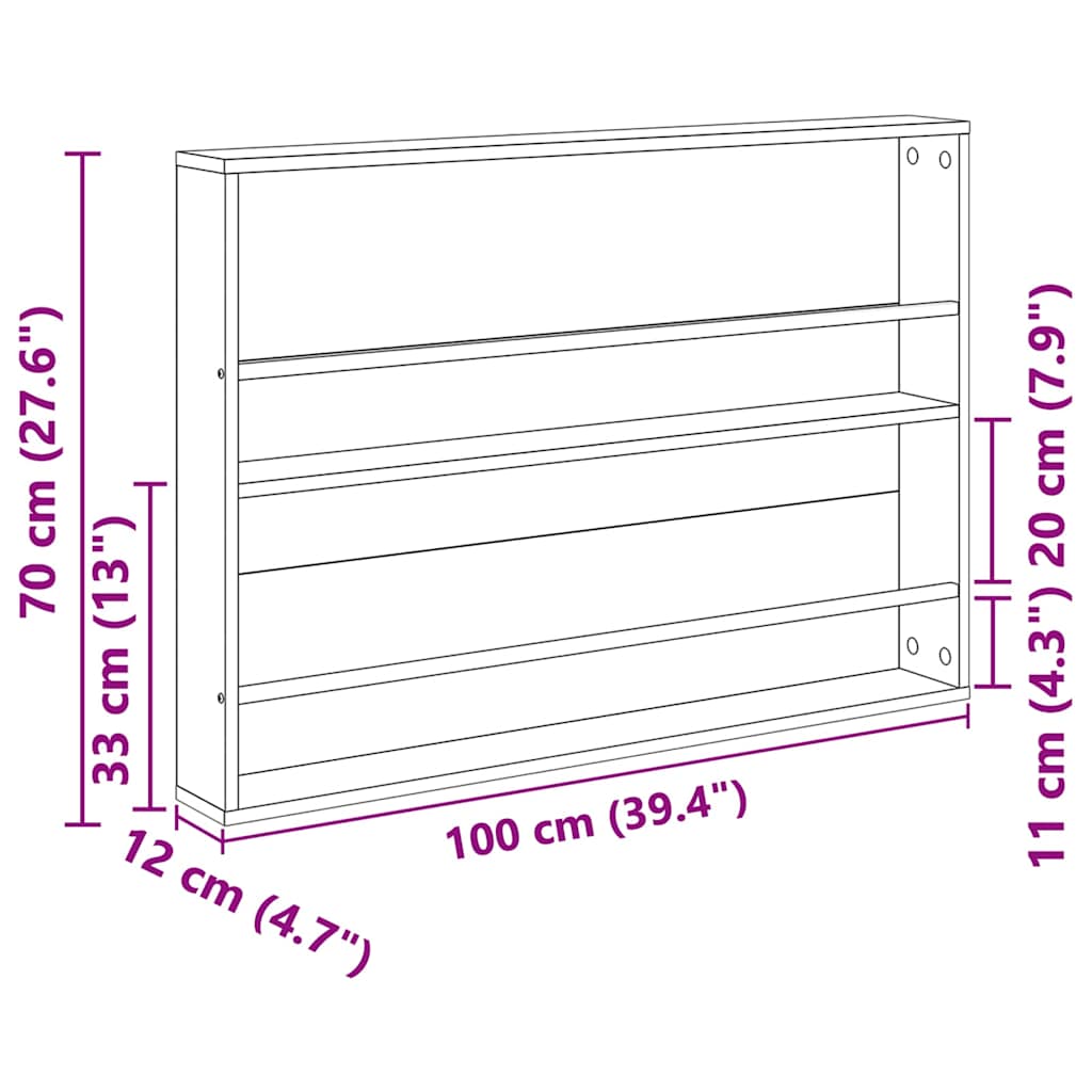 Magazine Shelf Artisan Oak 100 x 12 x 70 cm Particleboard