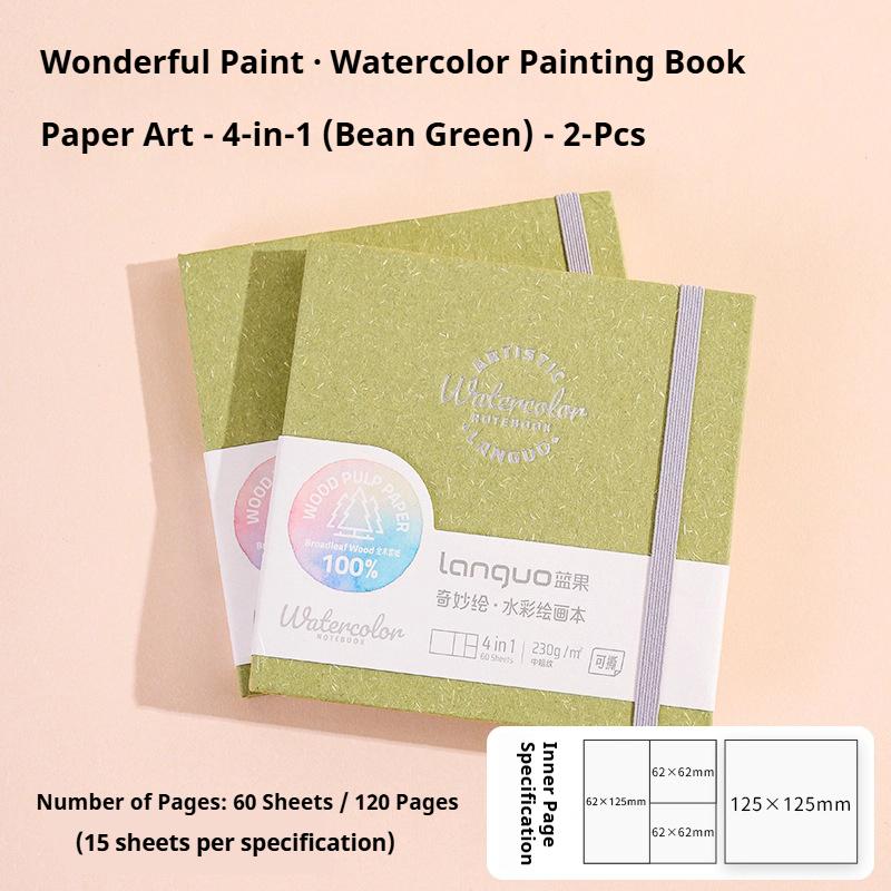 Languo Watercolor Drawing Book Thick Paper GSM 230/300g Watercolor Book Tearable Paint Book Portable Inspiration Record Notebook