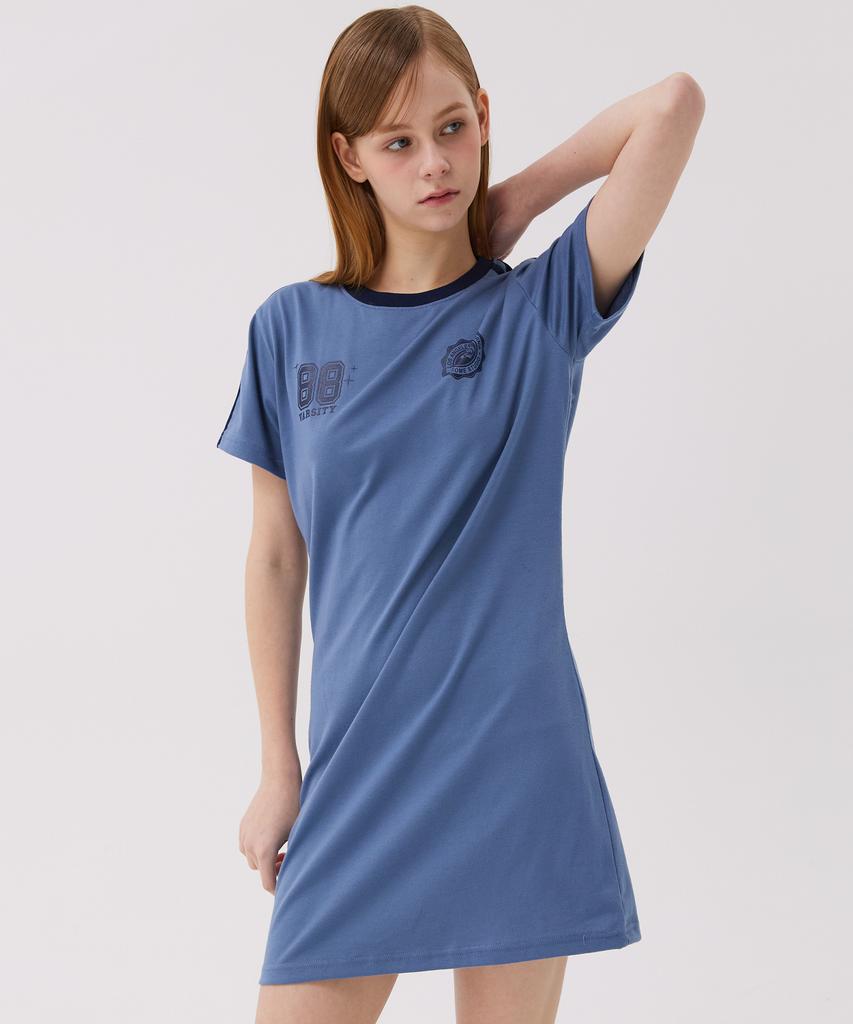 Awesome Studio Football Line Color Block Dress Indigo