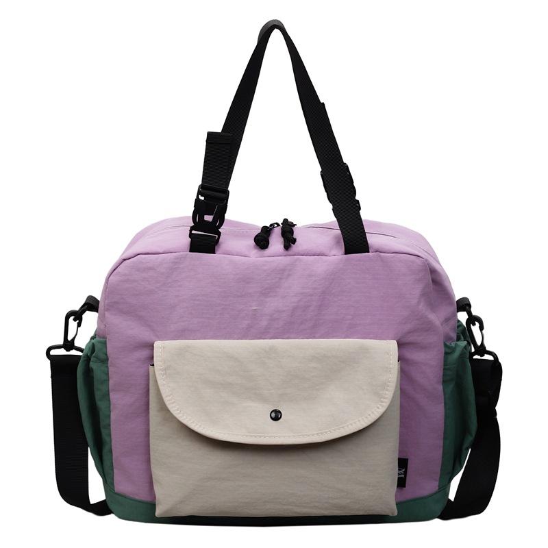 Large Capacity Travel Bag Color Contrast Tote Bag Women's Crossbody Bag