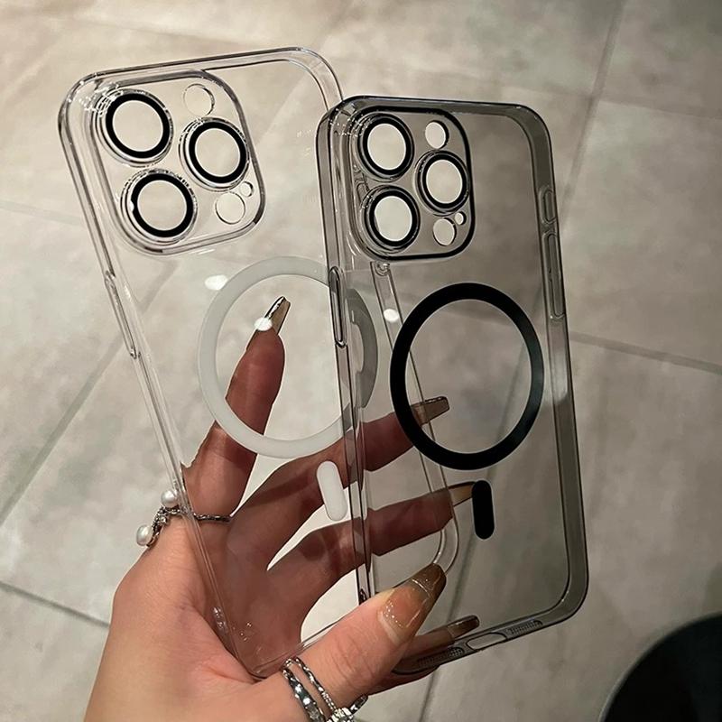 Utrathin Magsafe Wireless Charge Phone Case For iPhone 11 12 13 14 15 Pro Max Plus Magnetic Transparent Bumper Cases Cover