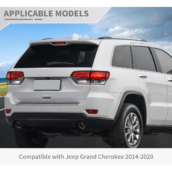 JeCar Tail Light Cover Bezel Trim for Jeep Grand Cherokee 2014-2020 Accessories (4 Pcs Black)