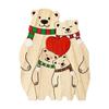 Wooden Bear Ornament with Engraved Names Animal Family Puzzle Customizable