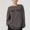MLB Boston Red Sox Vintage Crew Neck Letter Drop Shoulder Long Sleeve T-Shirt Unisex T-Shirt Dark-Charcoal 3ATSB2051-43CGD