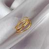 Fashion Minimalism Three-layer Geometry Line Plain Circle Rings for Women Stainless Steel Finger Jewelry Accessory Does Not Fade