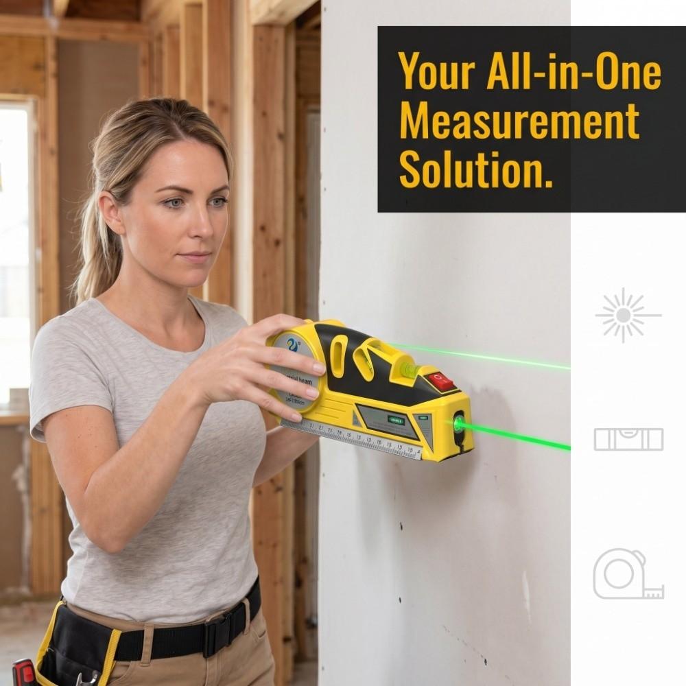 Cross Line Infrared tape measure 4IN1 Measuring Tape Laser Level with Metric Rulers Home Use