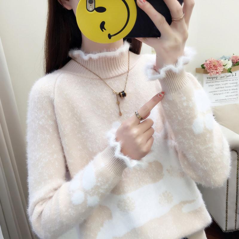 Kaschmir Warmer Pullover Winter Damen Pullover Langarm Großer Pullover Rundhalspullover