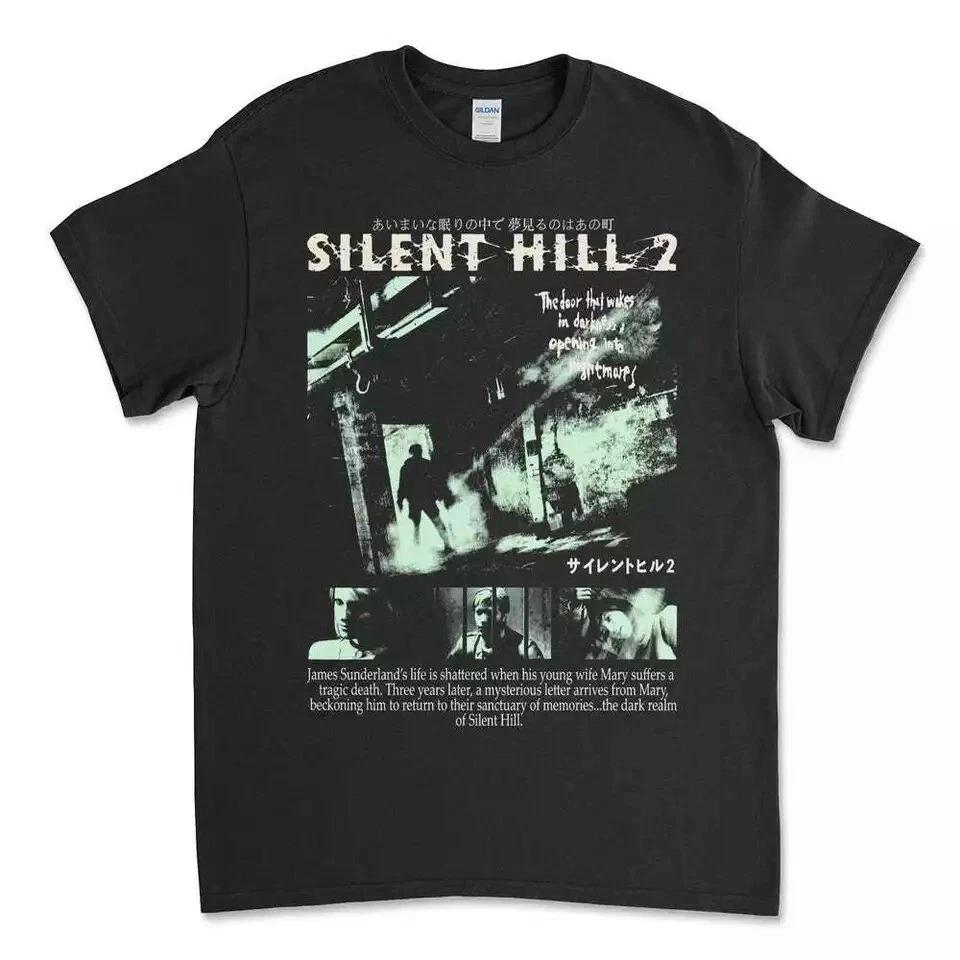 

Новая черная футболка Silent Hill 2, Игровая футболка в жанре хоррор-выживание, Перепечатка L