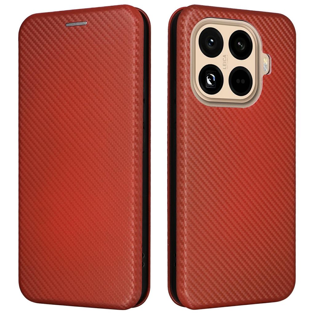 For Xiaomi 15T Pro Case Carbon Fiber Texture Drop-Proof PU Leather Phone Cover