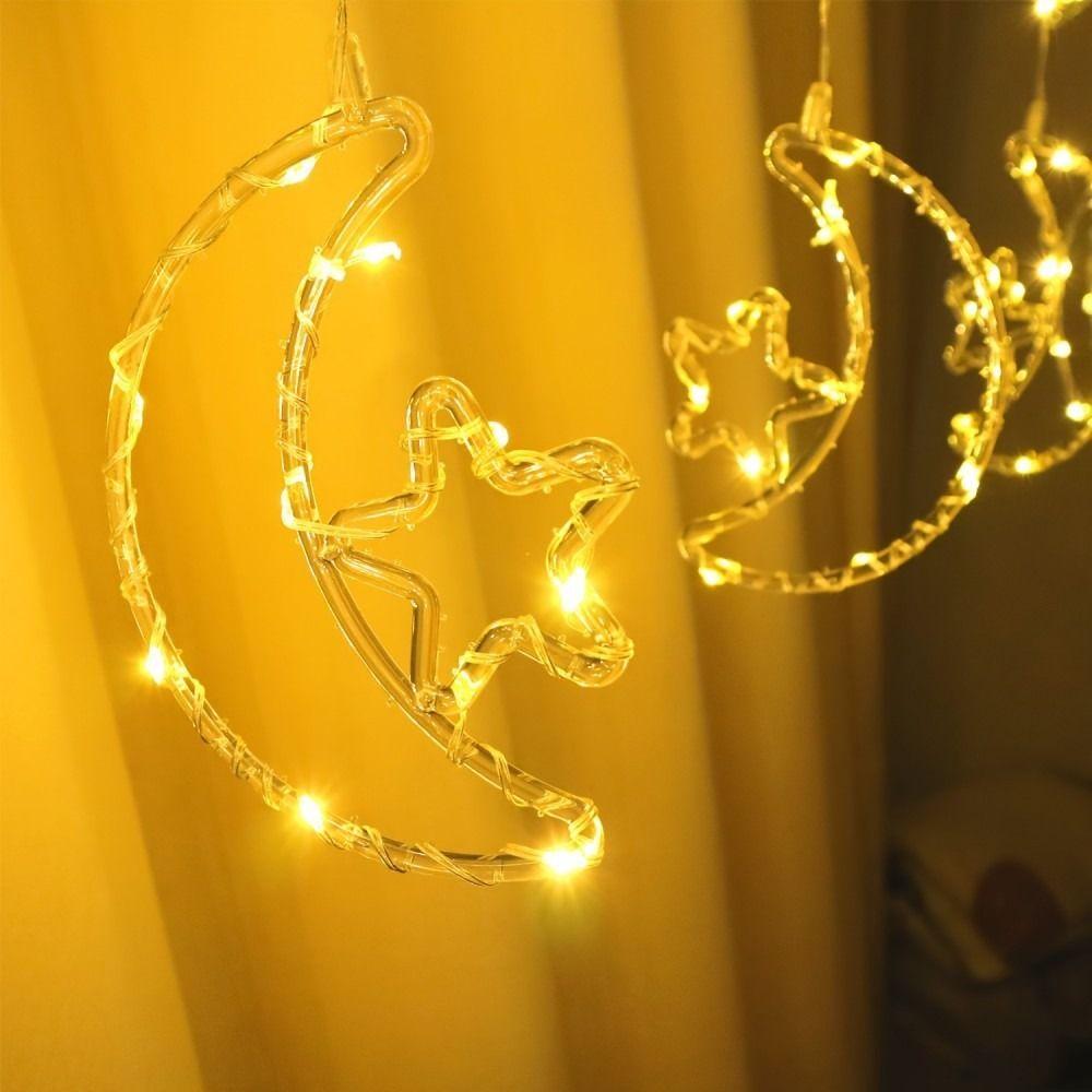 New Warm White Ramadan Lights Multicolor USB Plug LED Curtain Lights Reusable Gift Ramadan String Lights Home Decoration