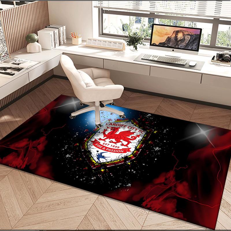 1PC rug Football Club Cardiff Carpet, Chair Rug,Area Rug for Office Bedroom living rooms bedroom, Doormat decor Christmas fan gifts