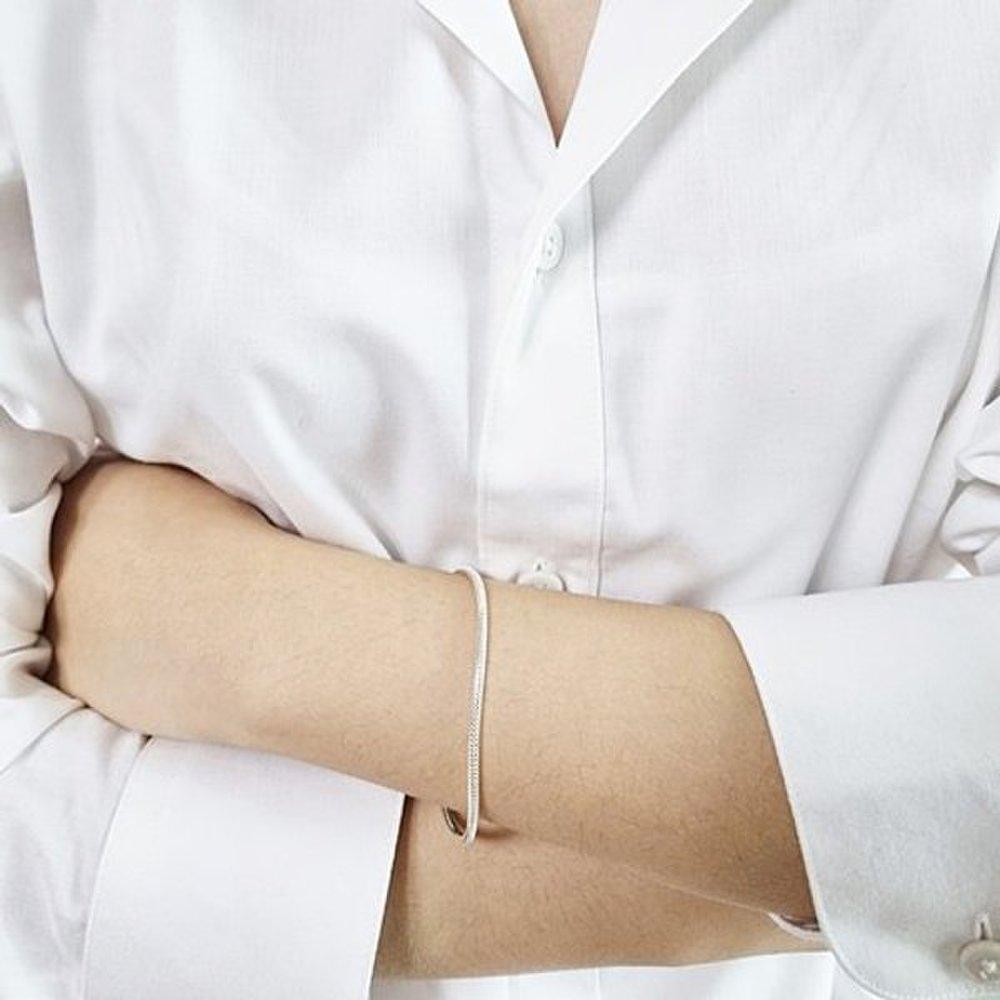 Snake 2.5mm Silver Bracelet Men Women Snake Chain Unique Sterling Silver Couples Burden-Free