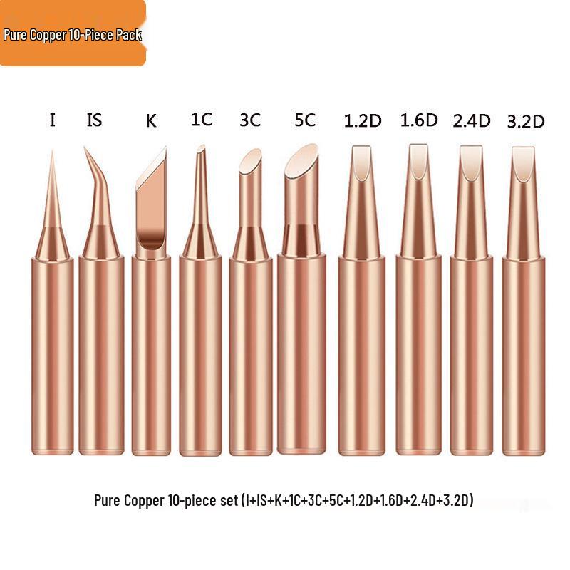 Non-Magnetic 936 Pure Copper 5-Piece Soldering Iron Tip Set for Cross-Border Electric Soldering