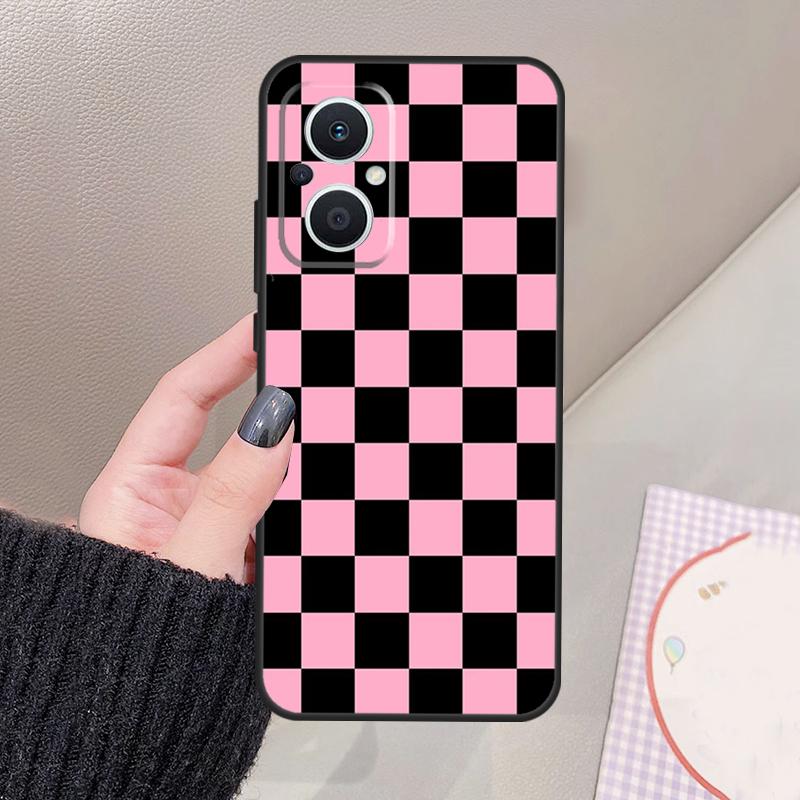 Checkerboard Checkered Board Funda For OPPO Reno 13 F 14F 12F 10 11 12 14 15 Pro 7 8 Lite OPPO Find X9 X5 X6 X8 Pro Case