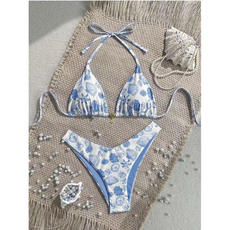 Women S Sexy Split Thong Bikini Swimsuit With Tie