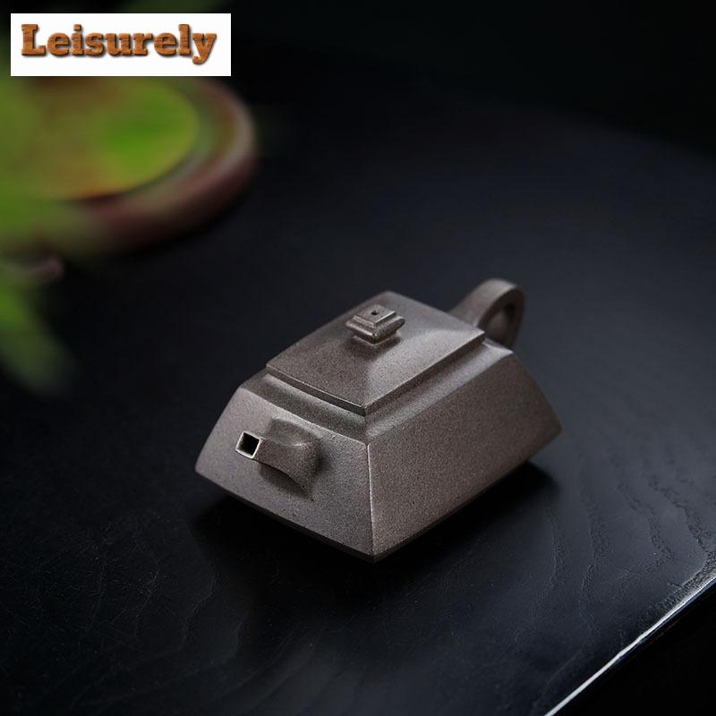 140ml Aesthetic Yixing Purple Clay Teapots Handmade Pot Raw Ore Steel Grey Section Mud Kettle Chinese Zisha Tea Set Tableware