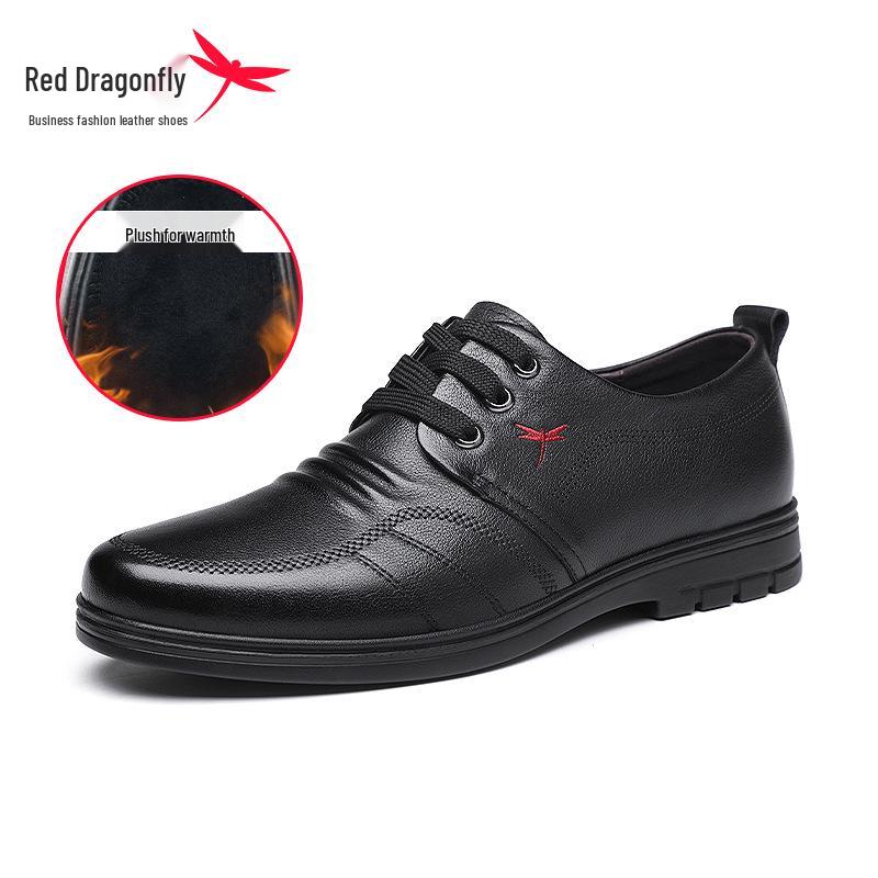 Red Dragonfly Men s Genuine Leather Non-slip Casual  Formal Dad Shoes 40