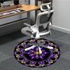 1pc Purple Floral Mandala Carpet, Round Non Slip Durable Large Size Office Carpet, Suitable for Office