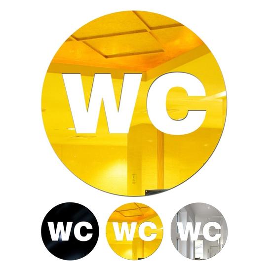 Special Door Decal Mirror Effect Long-lasting Lightweight Hollow WC Sign Poster for Indoor