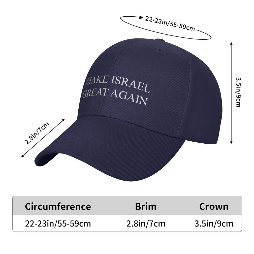Gorra de Béisbol Make Israel Great Again Hombres Mujeres Logo Personalizado Gorra de Camionero Verano Tendencia Deporte al Aire Libre Gorras de Béisbol de Alta Calidad