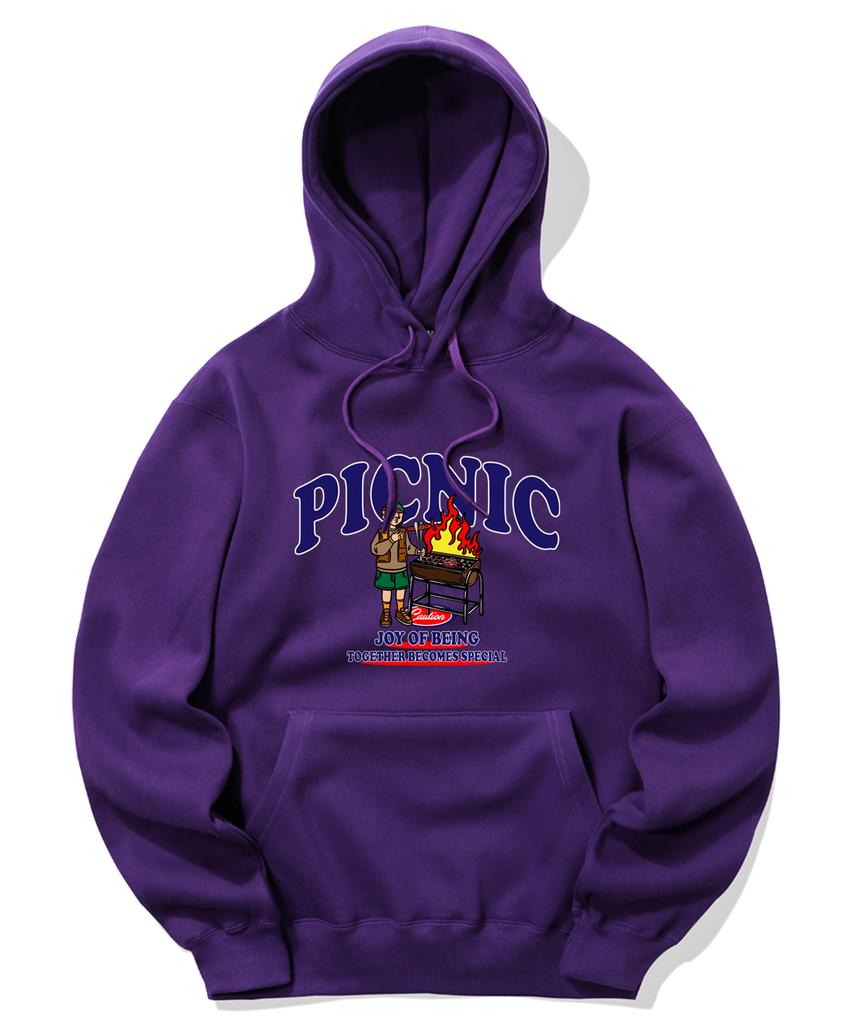 Picnic Barbeque Graphic Hoodie - Purple