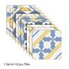 10pcs Bohemia Style Tiles Floor Stickers Kitchen Bathroom Ground Home Decor Wear-resistant Waterproof Frosted Art Wallpaper