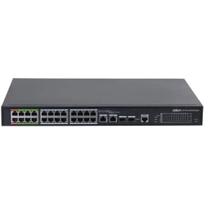 Switch - DAHUA - LR2226-24ET-360-V2 - 24 ports 10Base-T / 100Base-TX - 2 ports combo - Noir