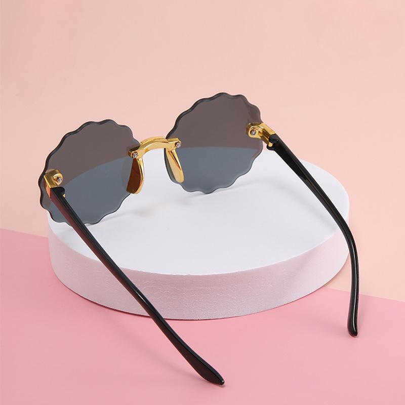 Oversized Rimless Flower Round Sunglasses Women Trendy Ocean Lenses Men's Sun Glasses Shades UV400 Eyewear Shades lentes de sol