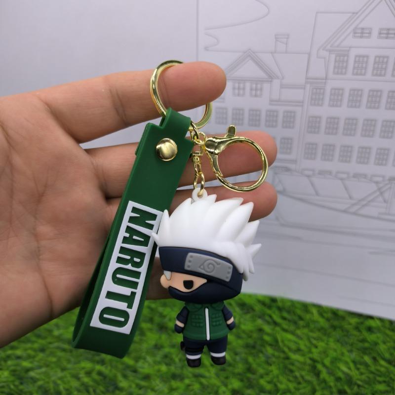Naruto Keychain Fashion Jewelry Cartoon Cute Figure PVC Keyring Uzumaki Kakashi Action Figures for Men Women Bag Pendant