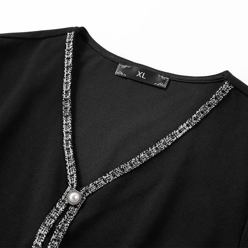 Plus Size V-Neck Long Sleeve Dress for Spring & Autumn