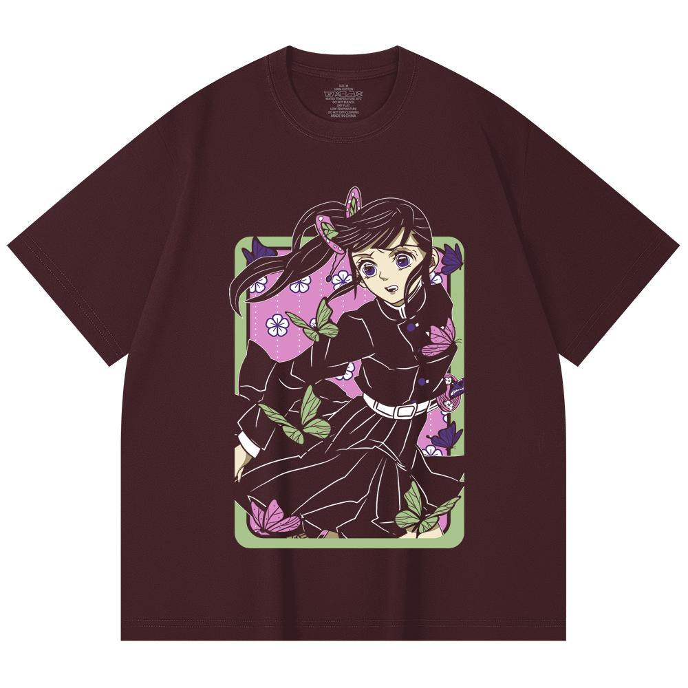 

230 Gsm 100% Cotton Demon Slayer V77 Kanao Print Unisex Heavy Cotton T Shirt 2XL